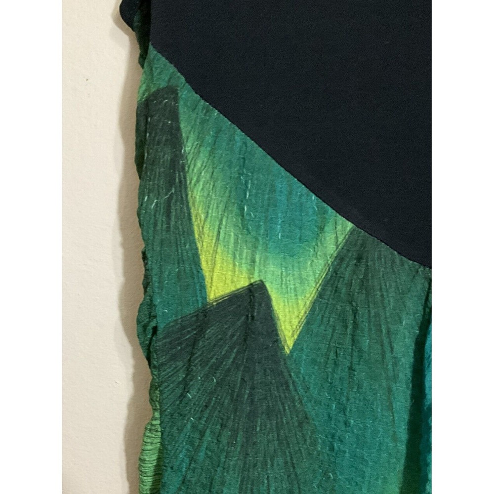 2026 Deux Mille Vingt Six Womens Midi Dress Size 1/Small Black Green Colorful - Picture 7 of 7